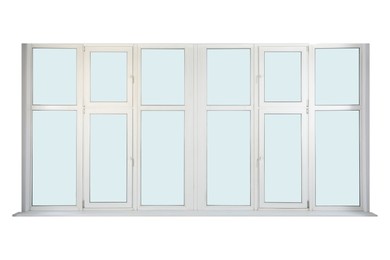 Image of Modern stylish big windows isolated on white