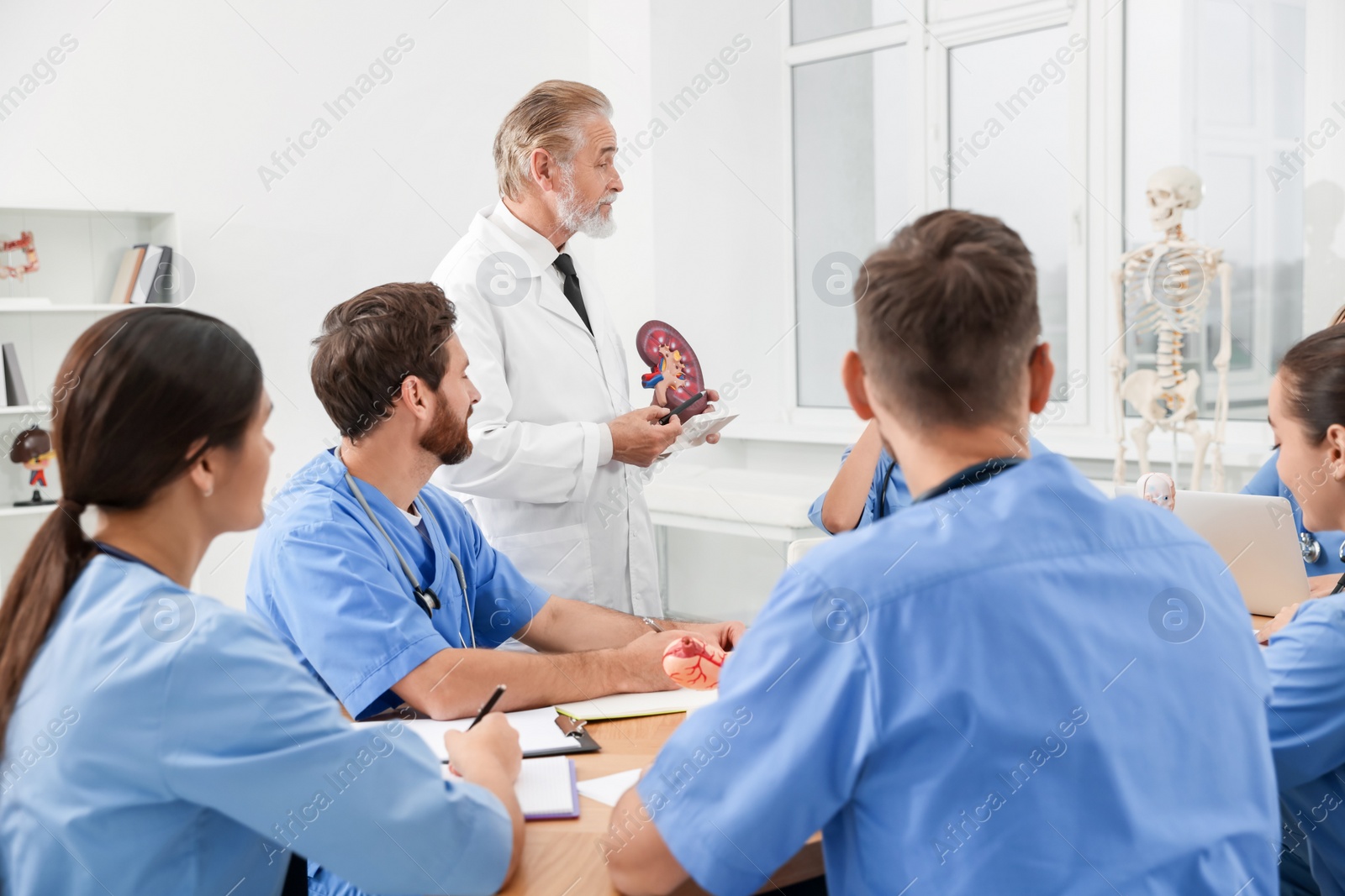 Photo of Doctor giving lecture for interns in university