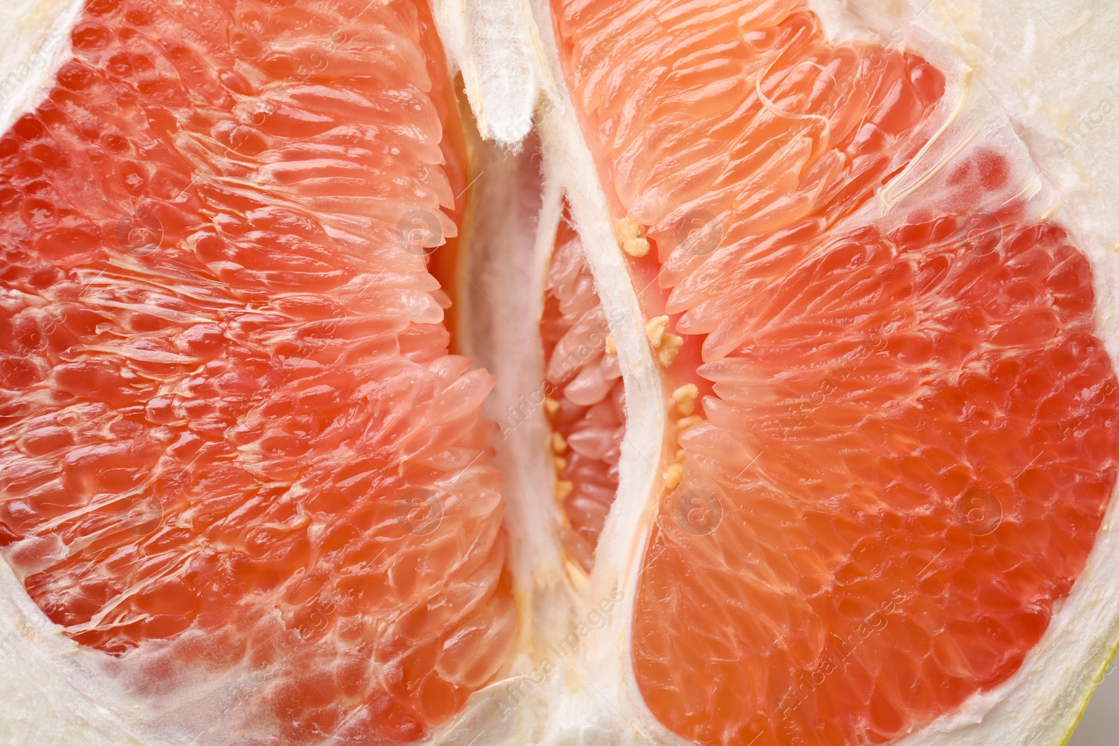 Photo of Tasty fresh pomelo fruit as background, closeup