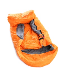 Sleeping bag on white background. Camping equipment