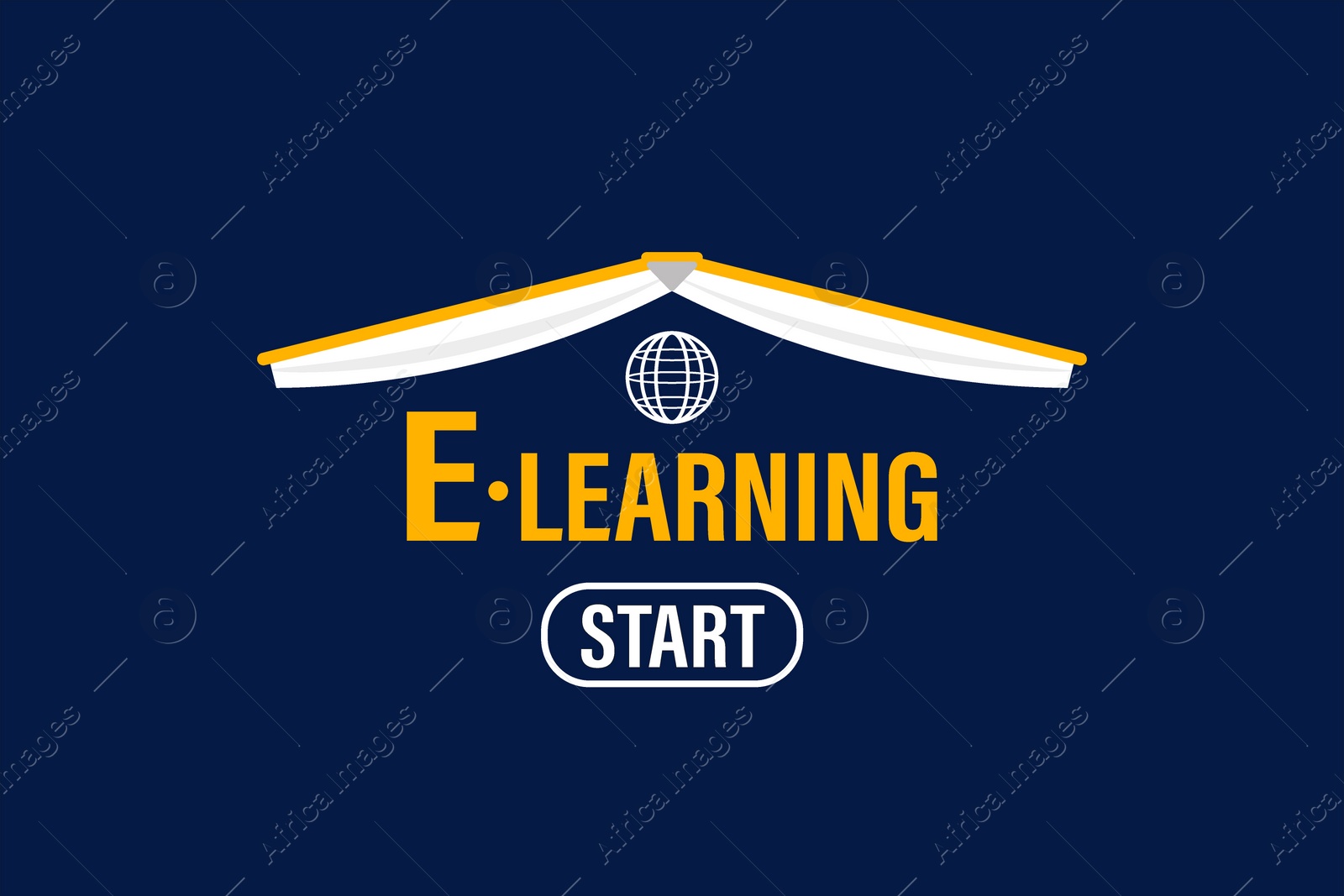 Illustration of Home page of website E- Learning. Illustration