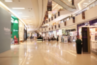 Photo of DUBAI, UNITED ARAB EMIRATES - NOVEMBER 03, 2018: Blurred view of luxury shopping mall