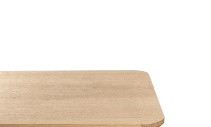 Photo of Empty wooden table on white background. Mockup for design