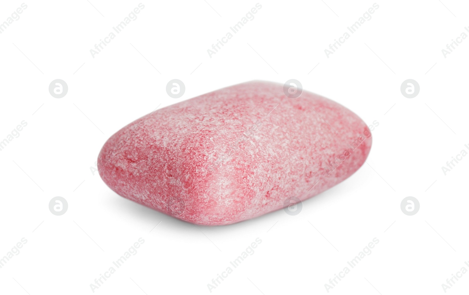 Photo of Tasty pink chewing gum isolated on white