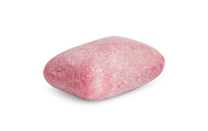 Photo of Tasty pink chewing gum isolated on white