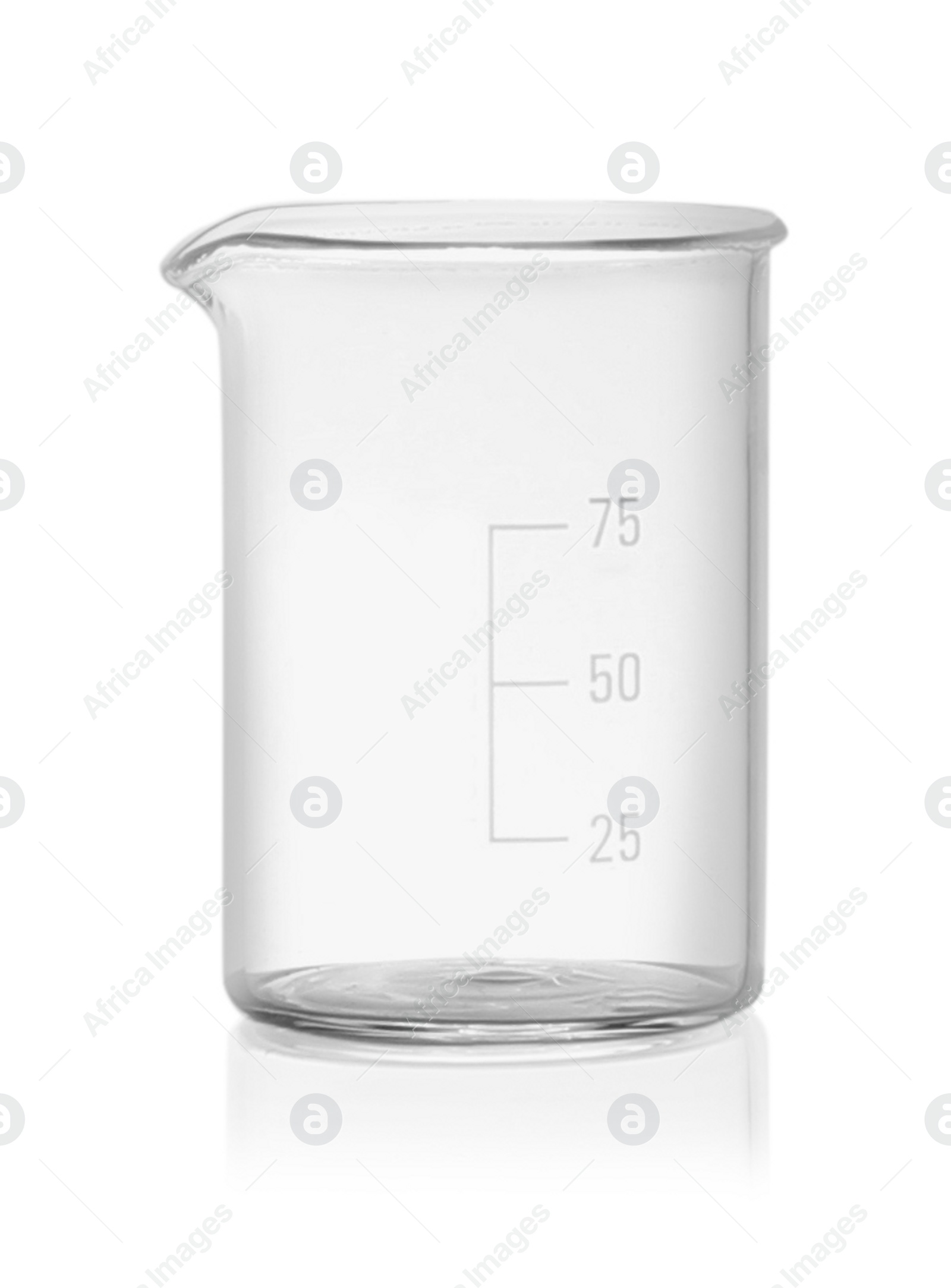 Photo of Empty beaker isolated on white. Laboratory glassware