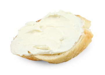 Photo of Bruschetta with cream cheese isolated on white
