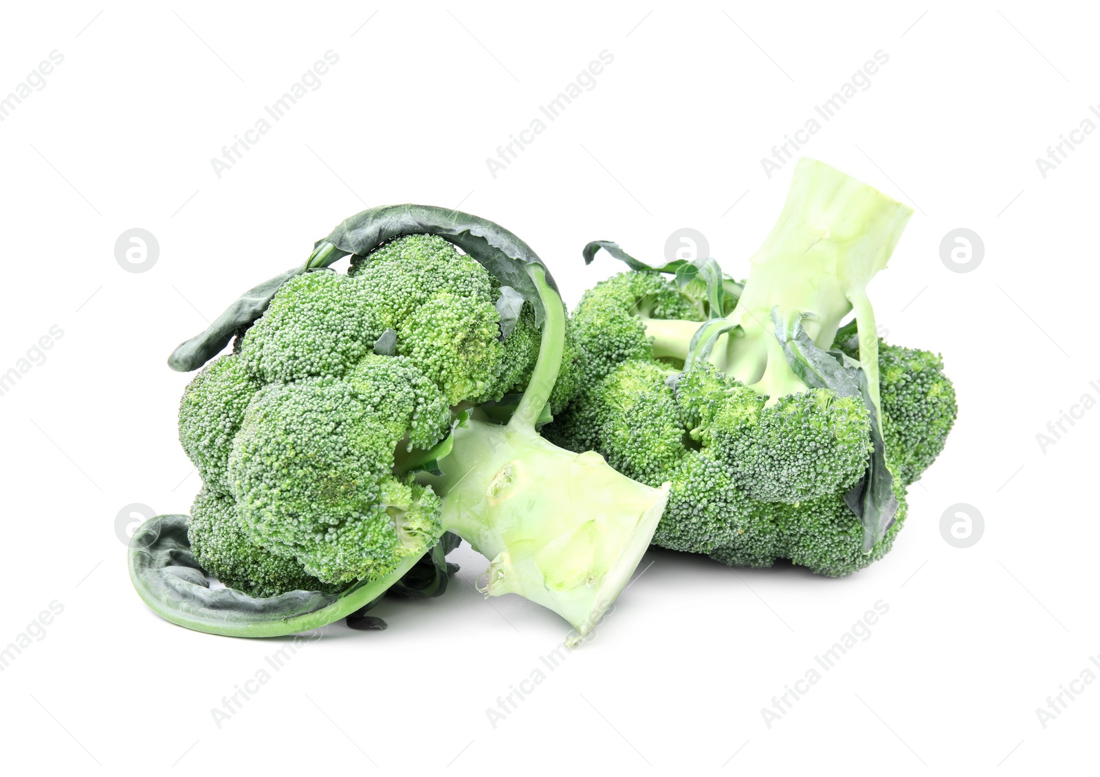 Photo of Fresh raw green broccoli isolated on white