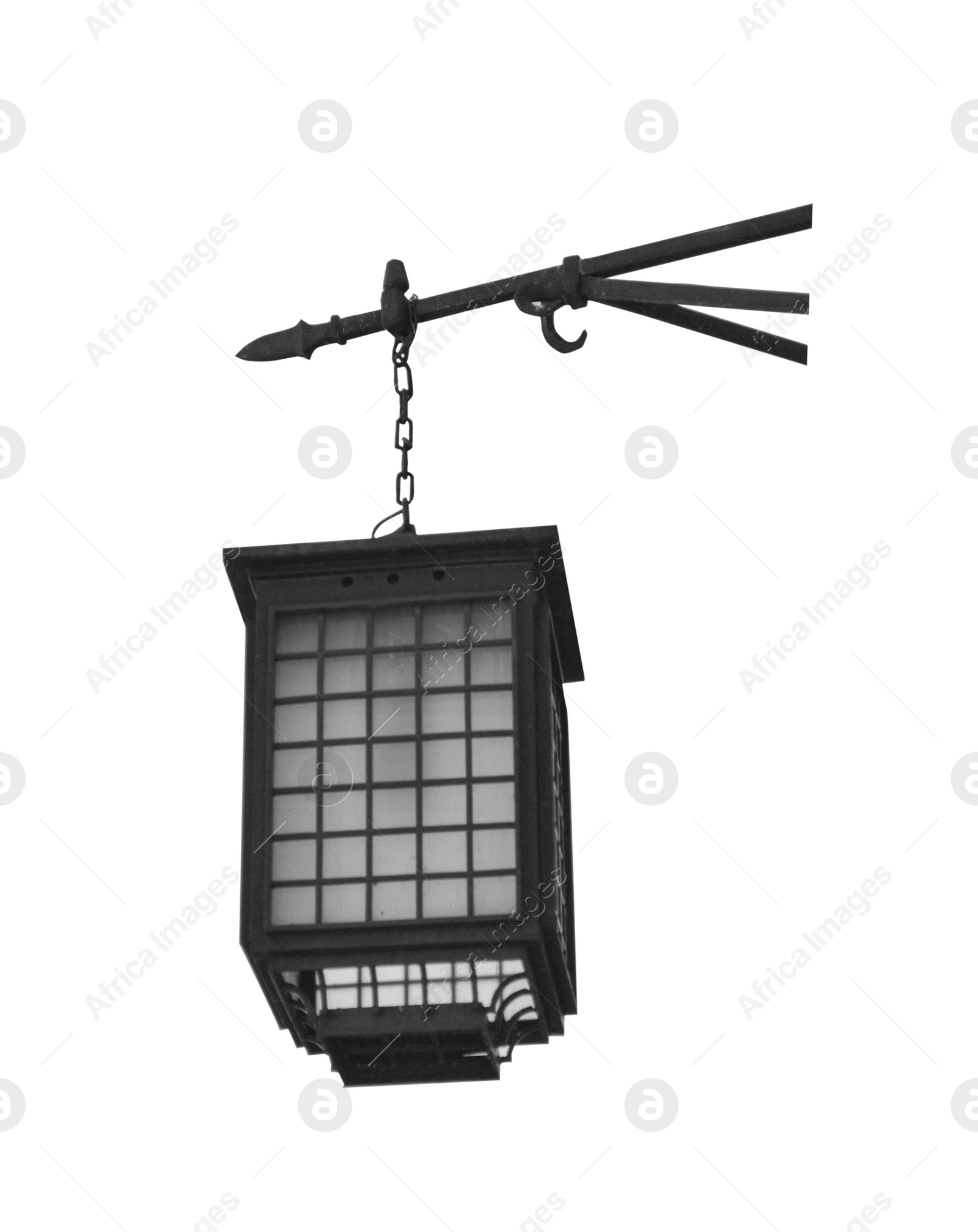 Image of Beautiful street lamp in retro style on white background
