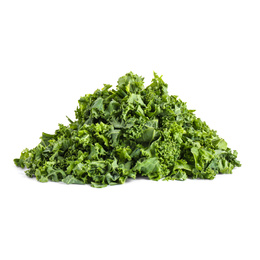 Fresh green kale leaves isolated on white