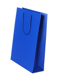 One blue shopping bag isolated on white