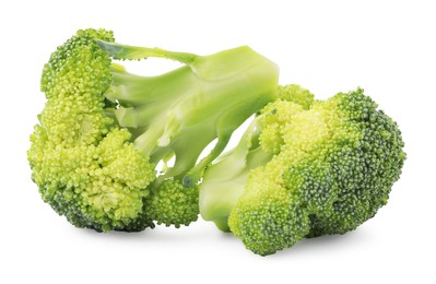 Photo of Fresh broccoli isolated on white. Edible green plant