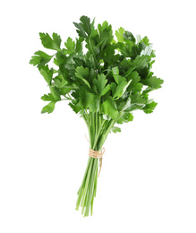 Photo of Bunch of fresh green parsley isolated on white