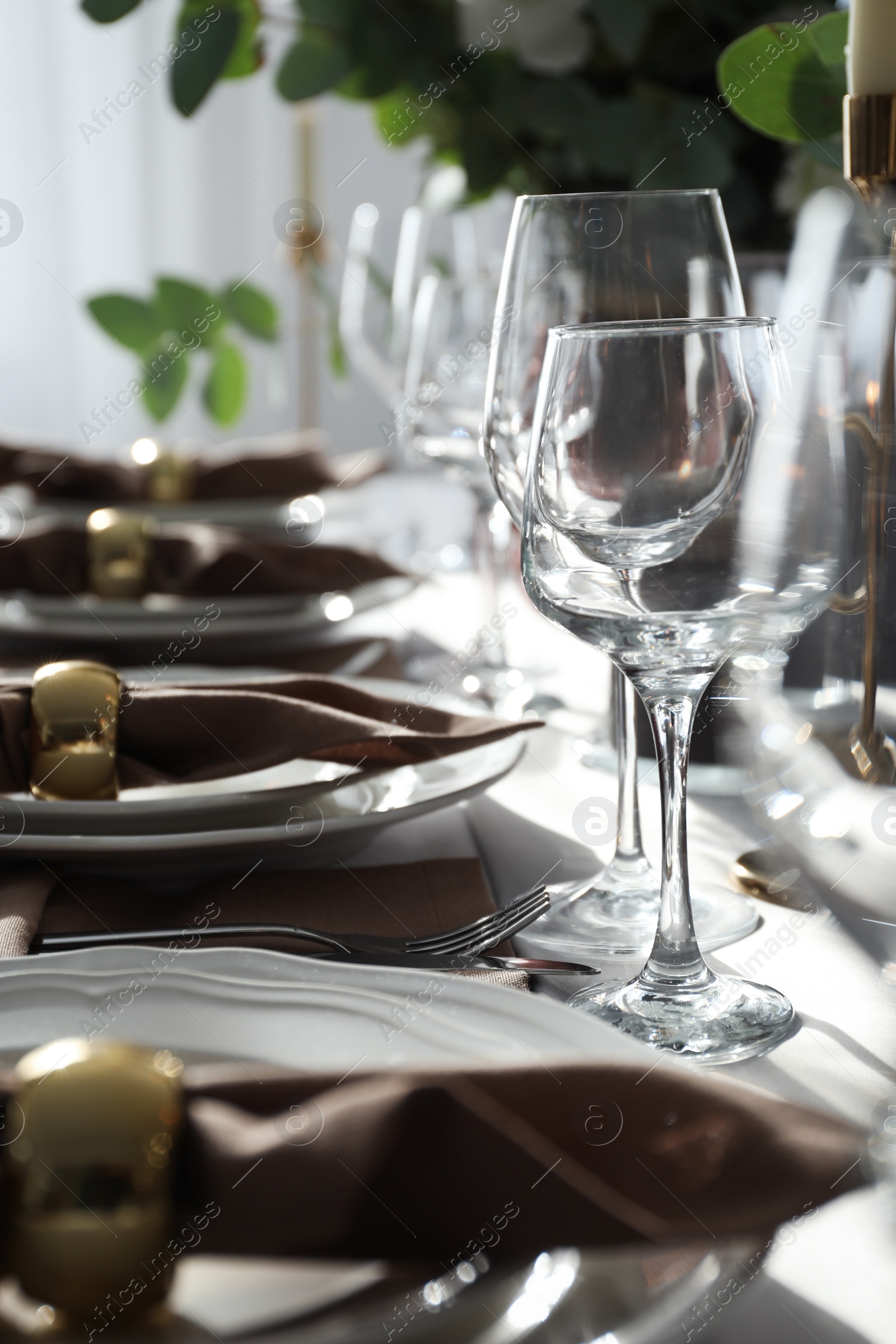 Photo of Festive table setting with beautiful decor indoors