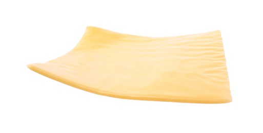 Photo of Slice of cheese isolated on white. Burger ingredient
