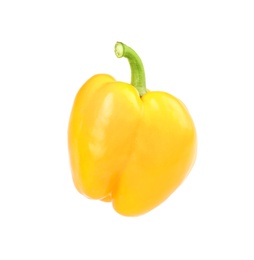 Photo of Ripe yellow bell pepper isolated on white