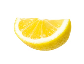 Fresh ripe lemon slice isolated on white