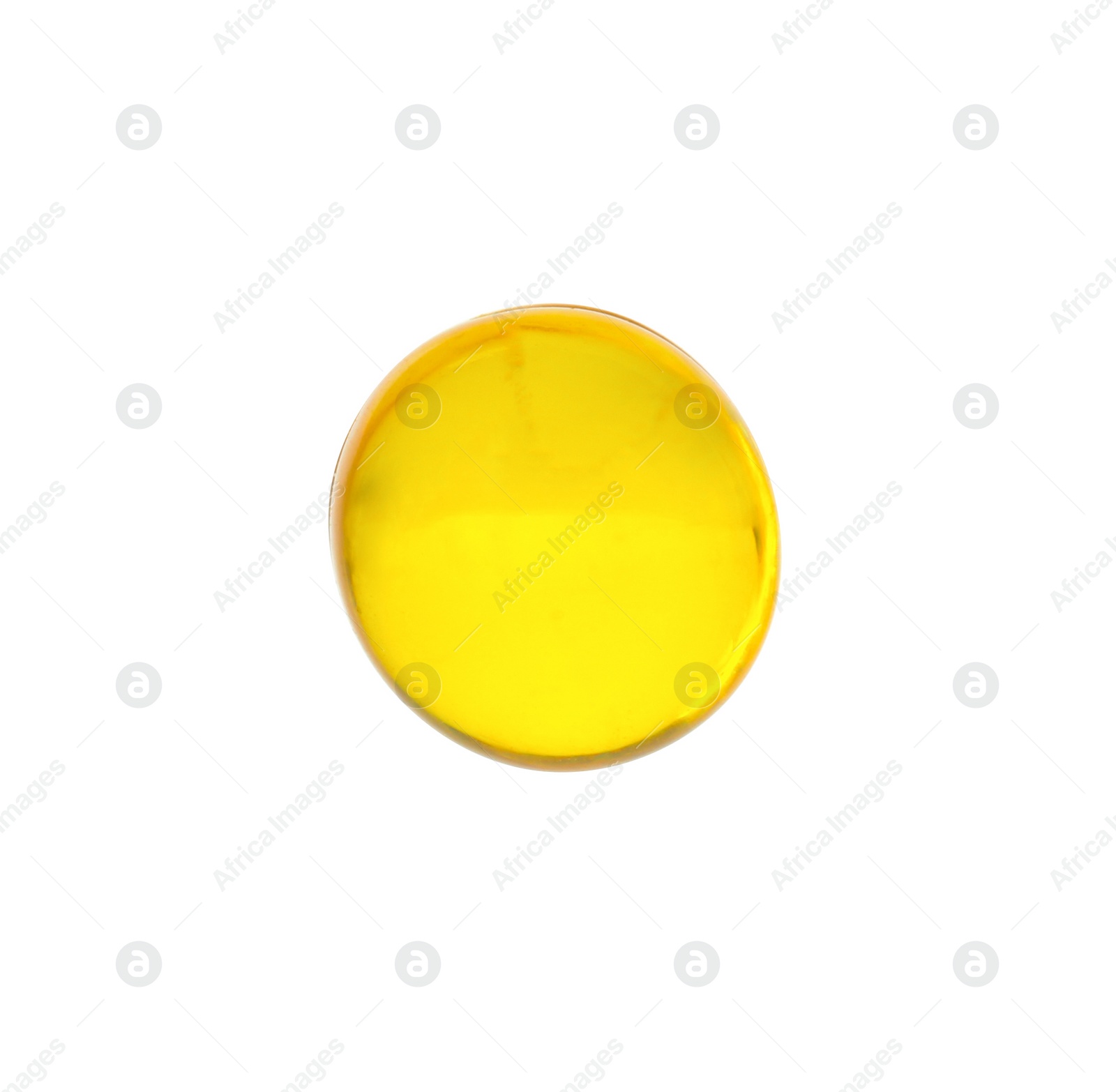 Photo of One vitamin capsule isolated on white. Health supplement