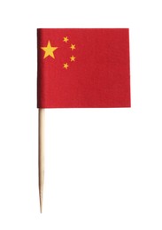 Small paper flag of China isolated on white