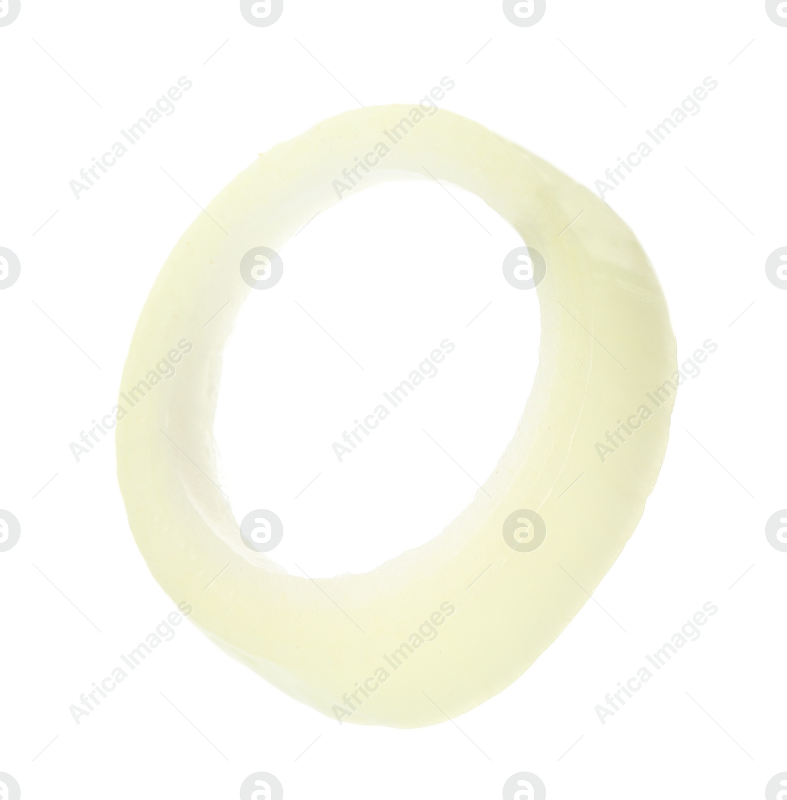 Photo of Fresh tasty onion ring on white background