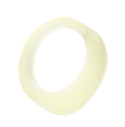 Photo of Fresh tasty onion ring on white background