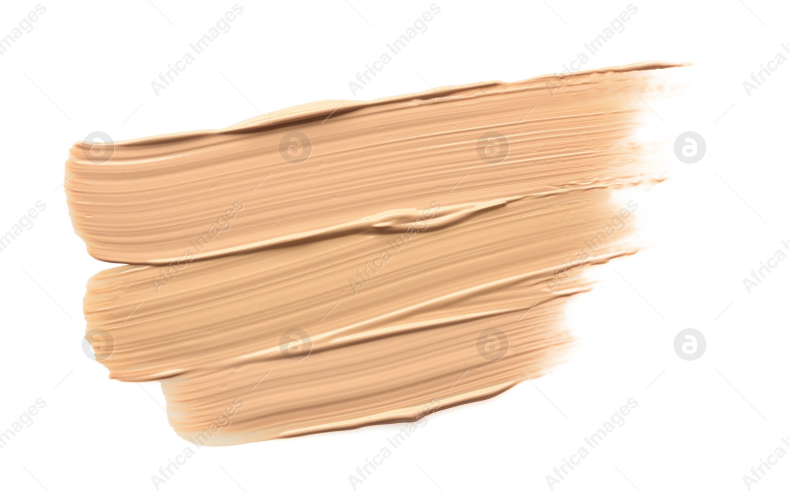 Photo of Samples of liquid skin foundations on white background, top view