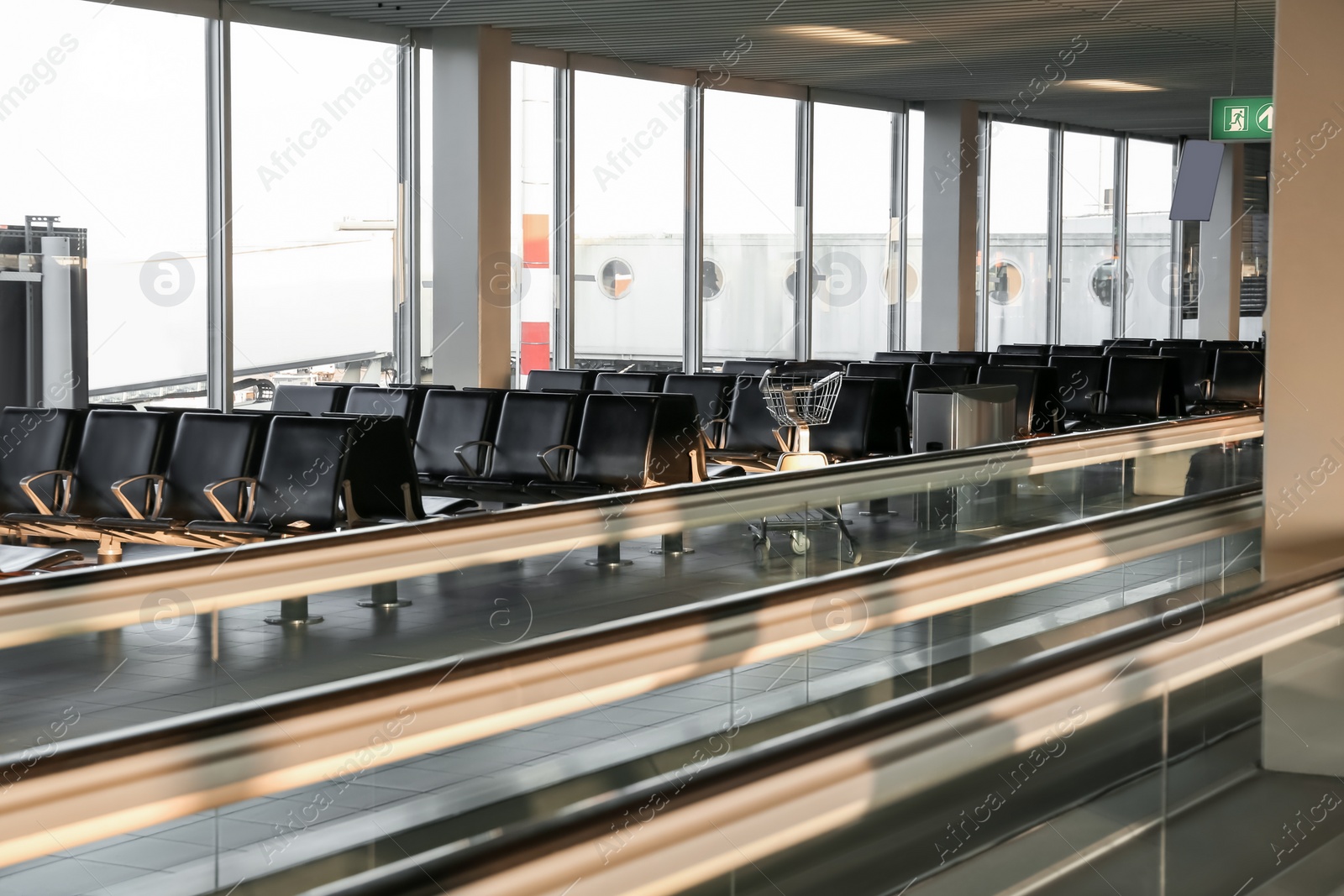 Photo of Waiting area with seats in airport terminal