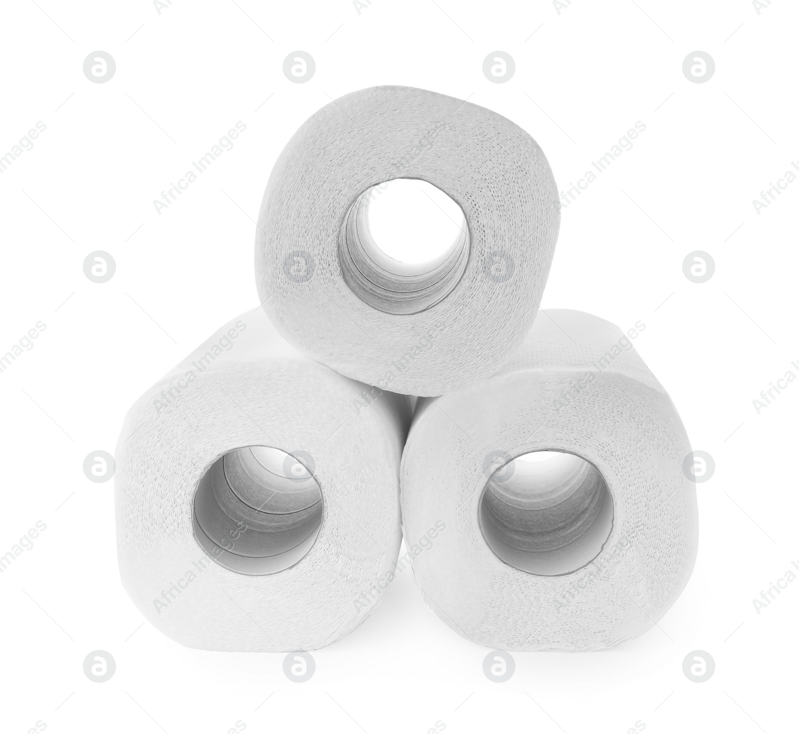 Photo of Rolls of paper towels isolated on white