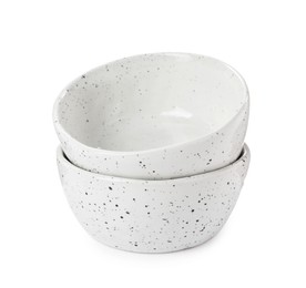 Photo of Beautiful empty ceramic bowls on white background