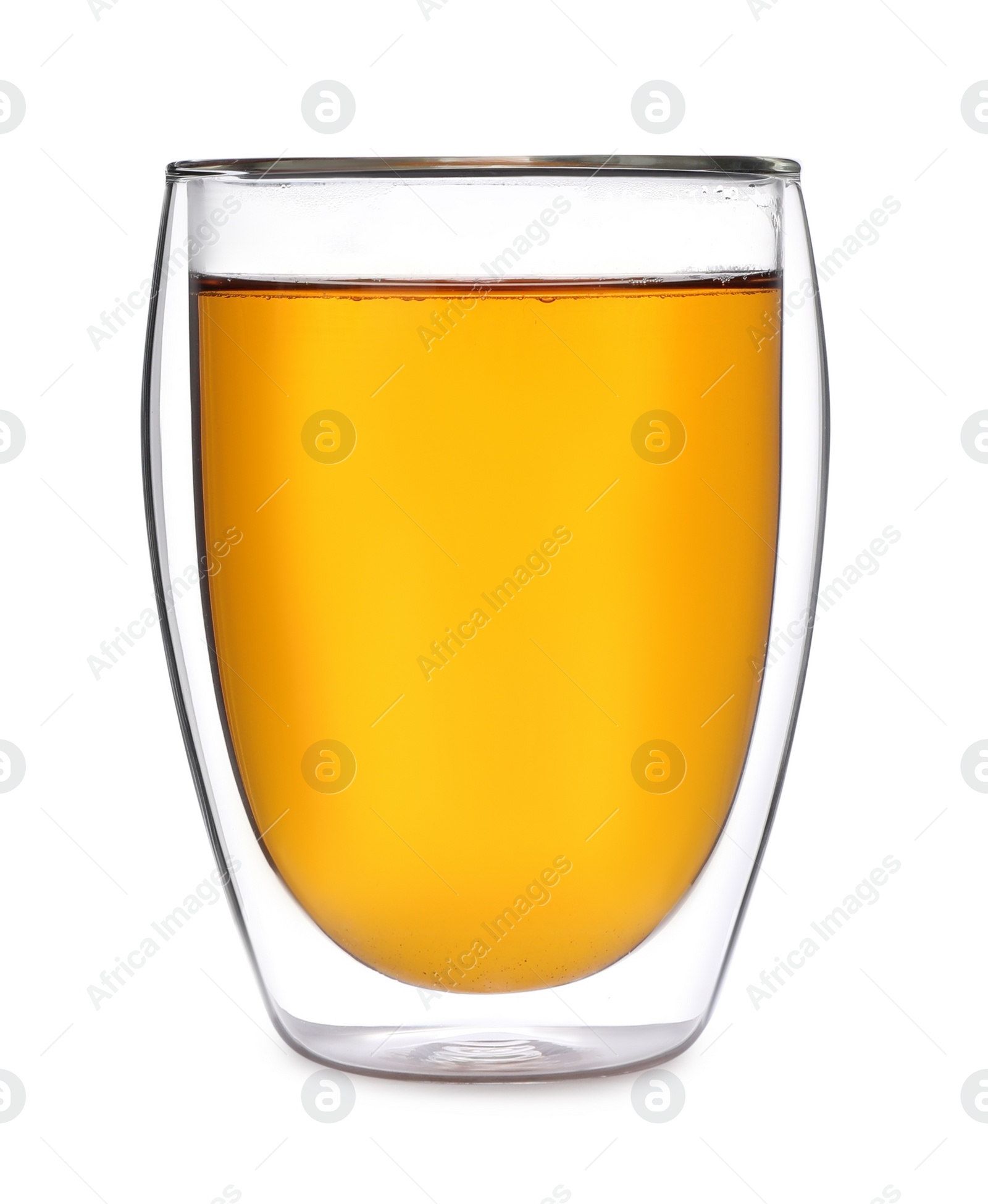 Photo of Glass with tasty fresh juice isolated on white