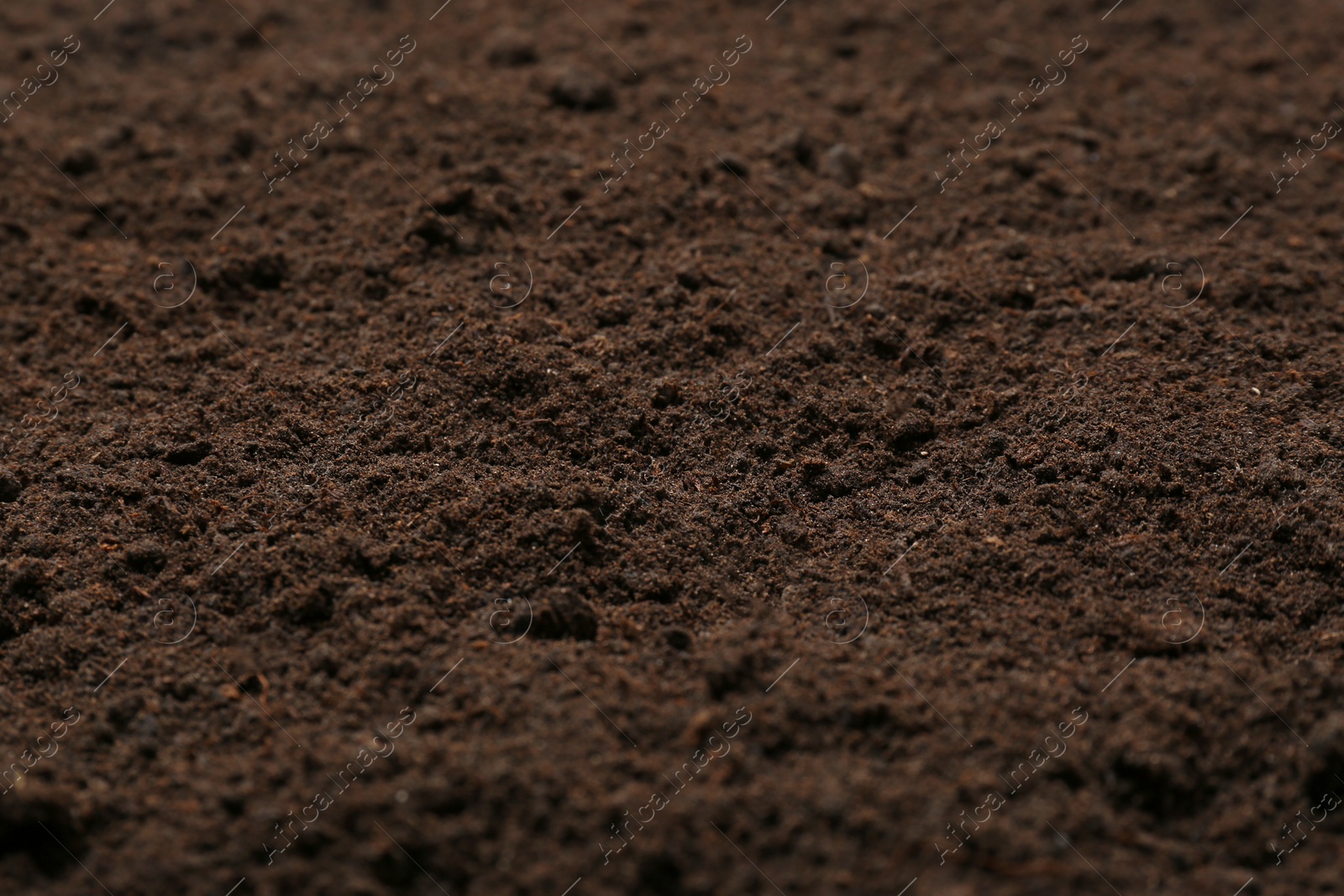 Photo of Textured ground surface as background, closeup. Fertile soil