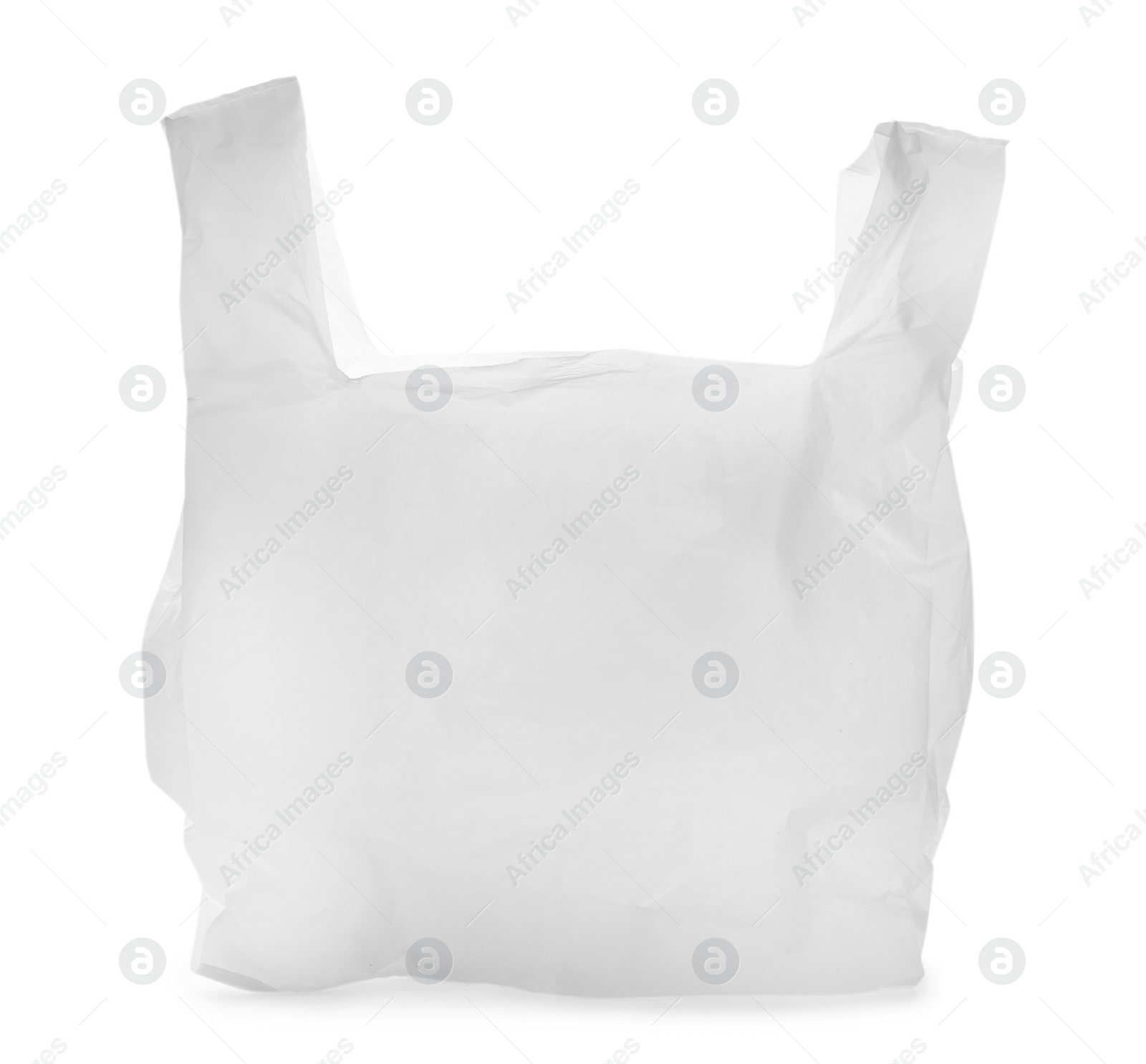 Photo of Clear disposable plastic bag isolated on white