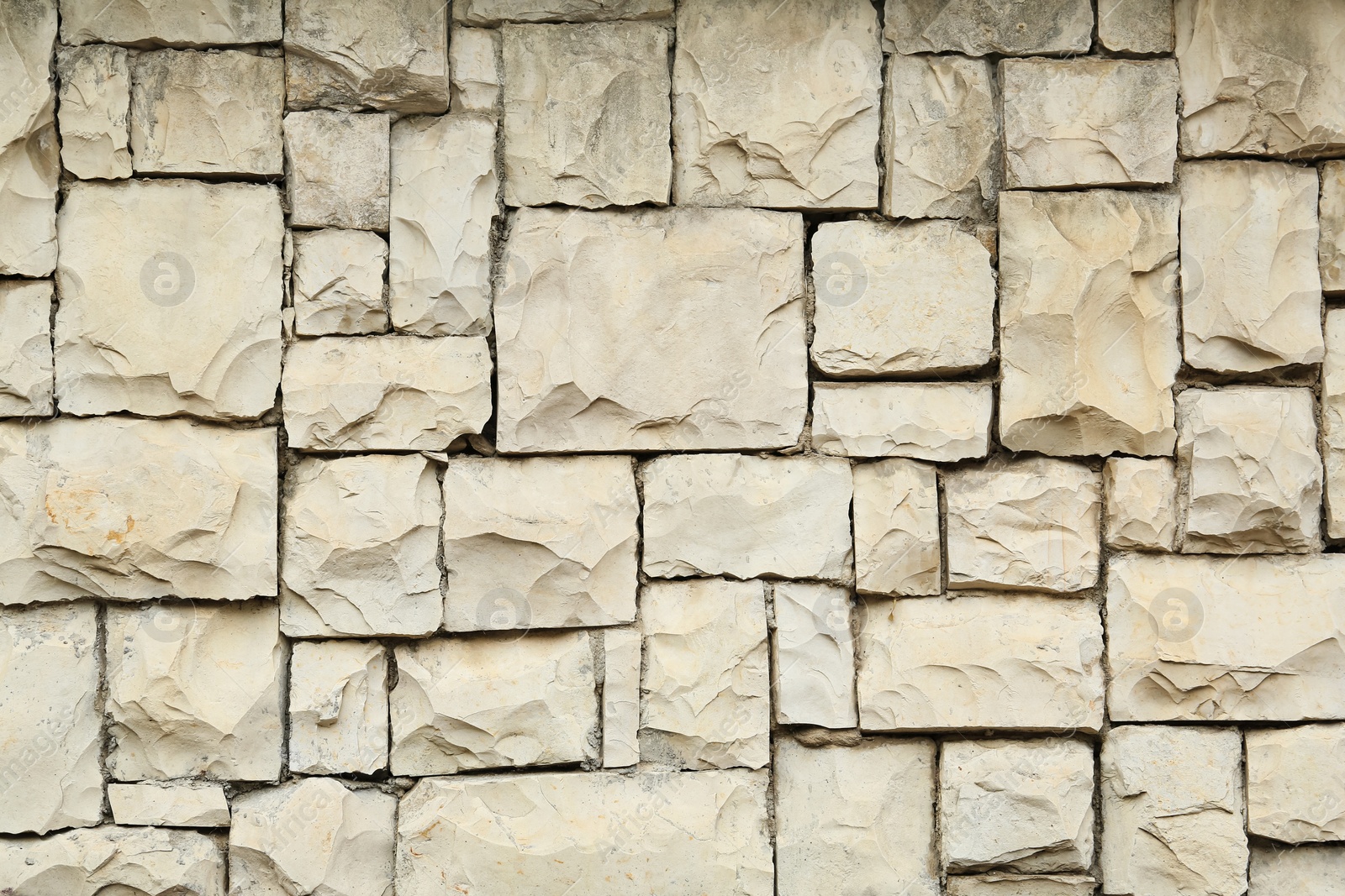 Photo of Texture of white brick wall as background