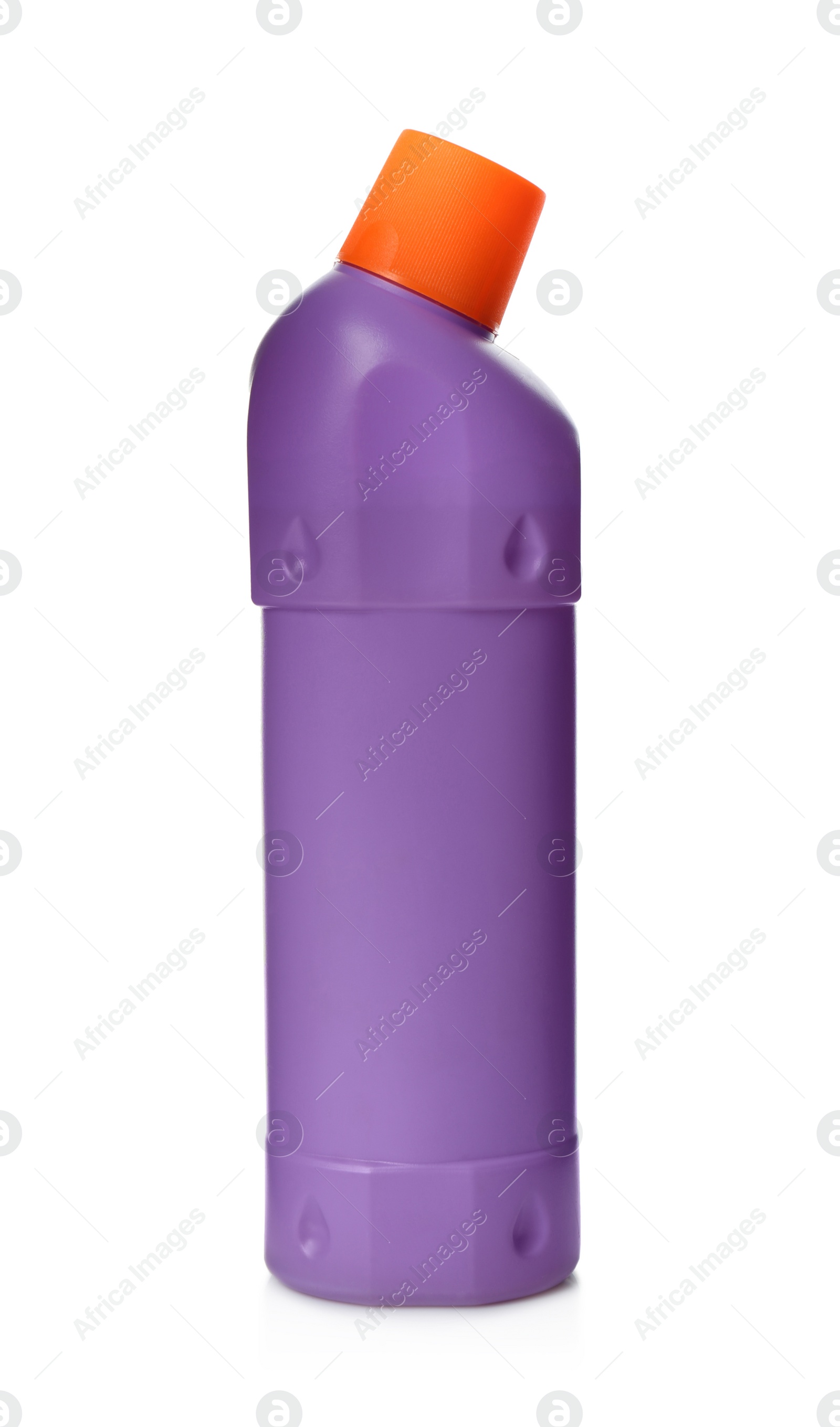 Photo of Purple bottle of cleaning product isolated on white