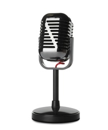 Retro old style microphone on white background