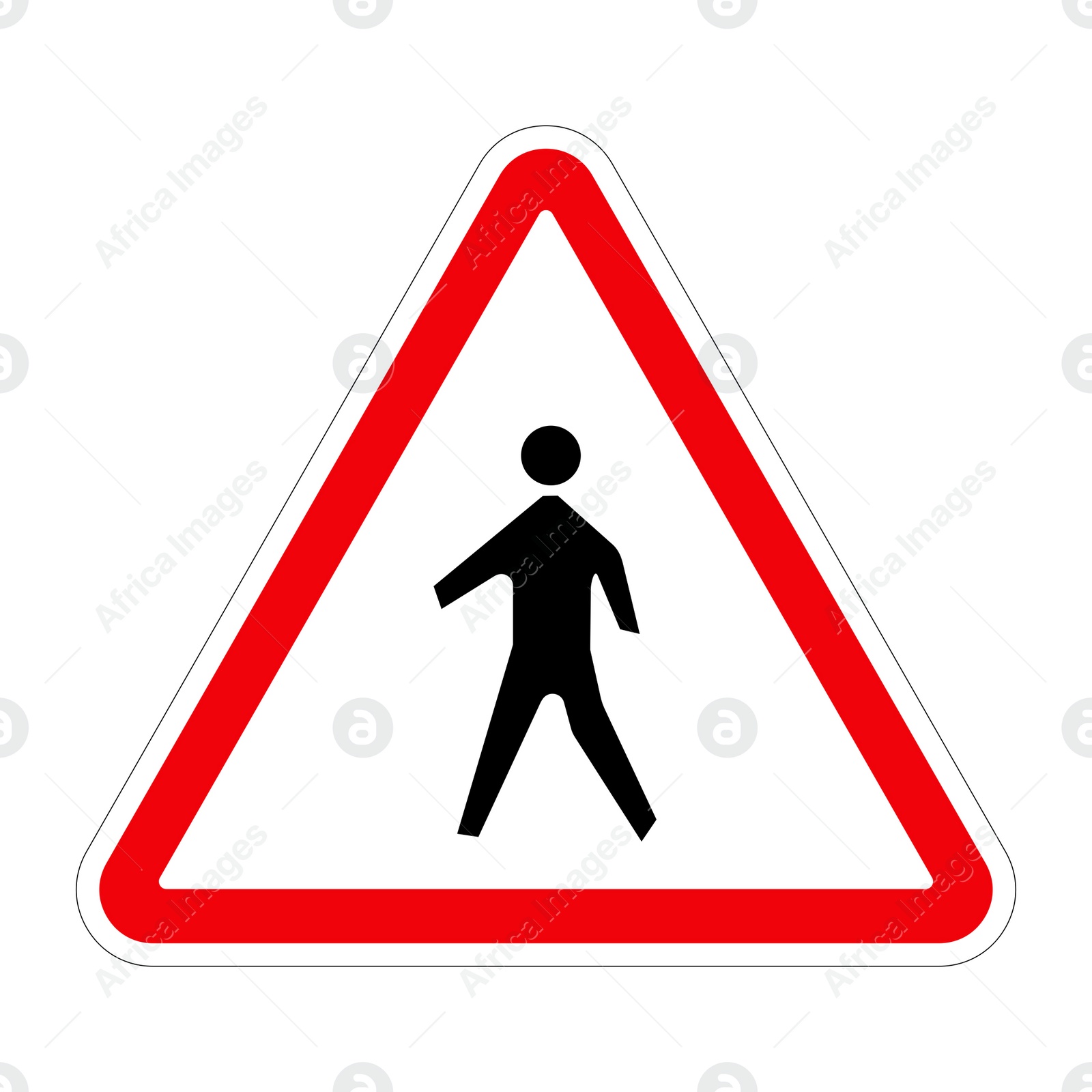 Illustration of Traffic sign PEDESTRIANS on white background, illustration