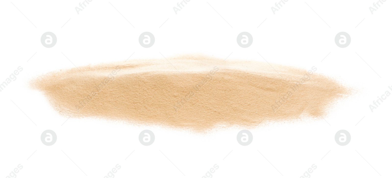 Photo of Heap of dry beach sand on white background