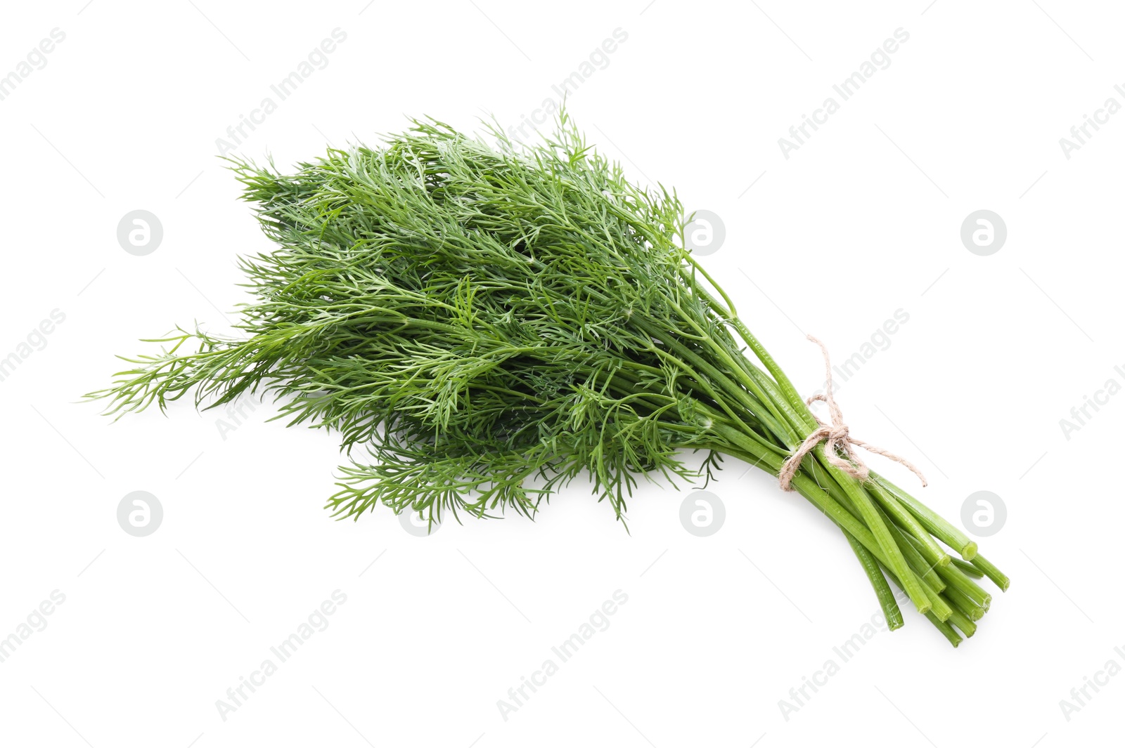 Photo of Bunch of fresh green dill isolated on white, above view