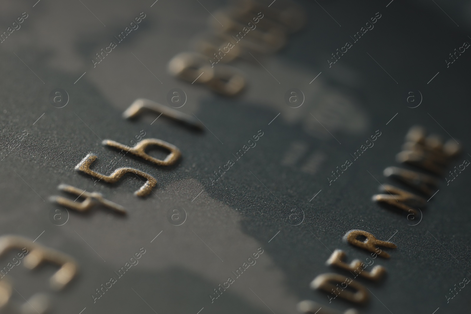 Photo of Plastic credit card as background, macro view