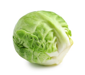 Photo of Fresh tasty Brussels sprout on white background