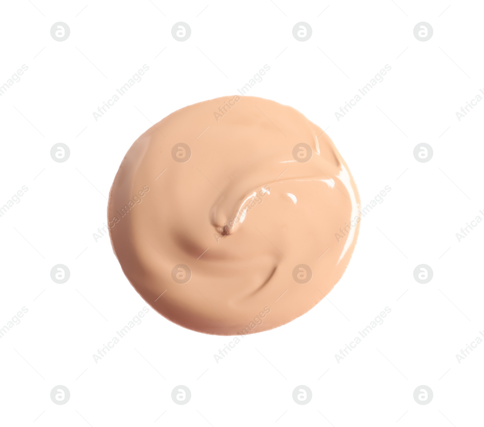 Photo of Drop of skin foundation isolated on white, top view