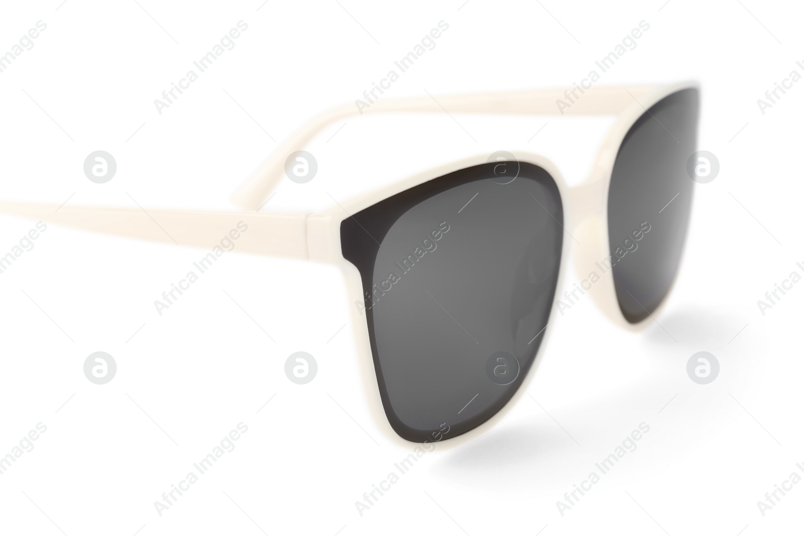 Photo of Stylish sunglasses isolated on white. Fashion accessory