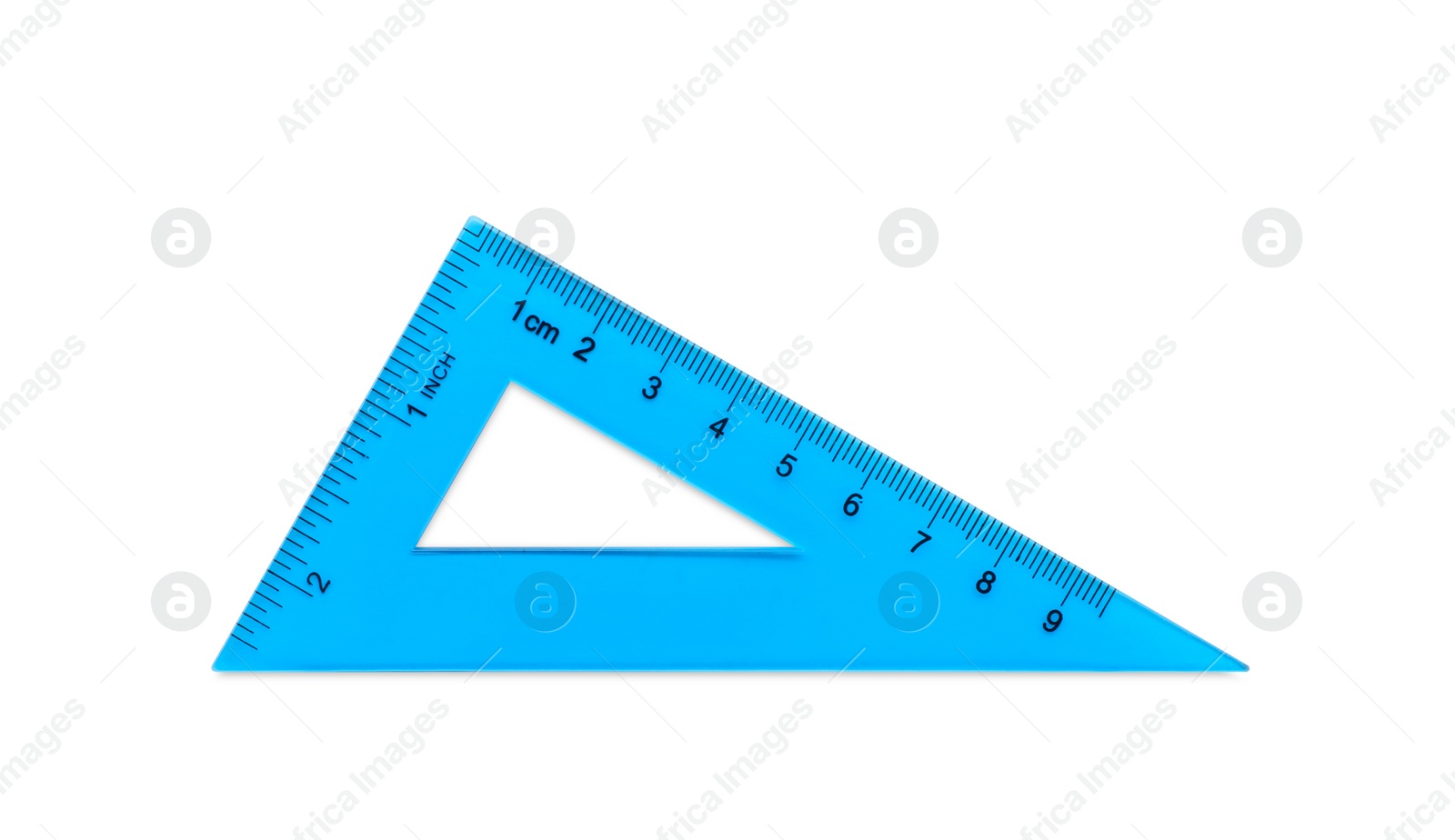 Photo of Colorful ruler on white background. School stationery