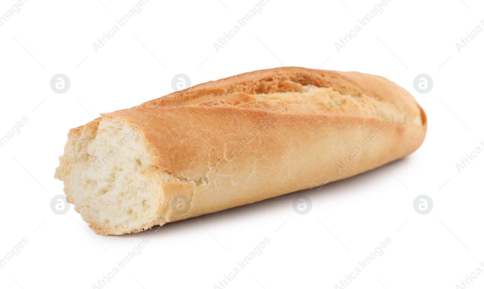 Photo of Piece of fresh baguette isolated on white