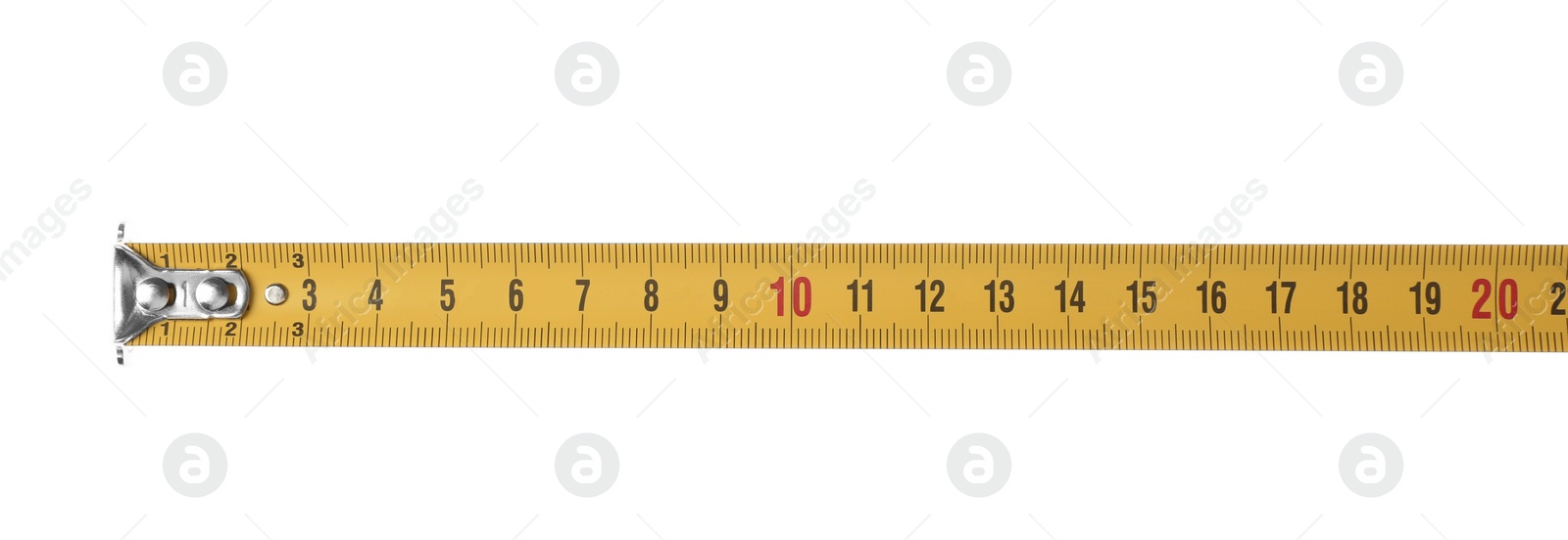 Photo of Tape measure isolated on white. Construction tool