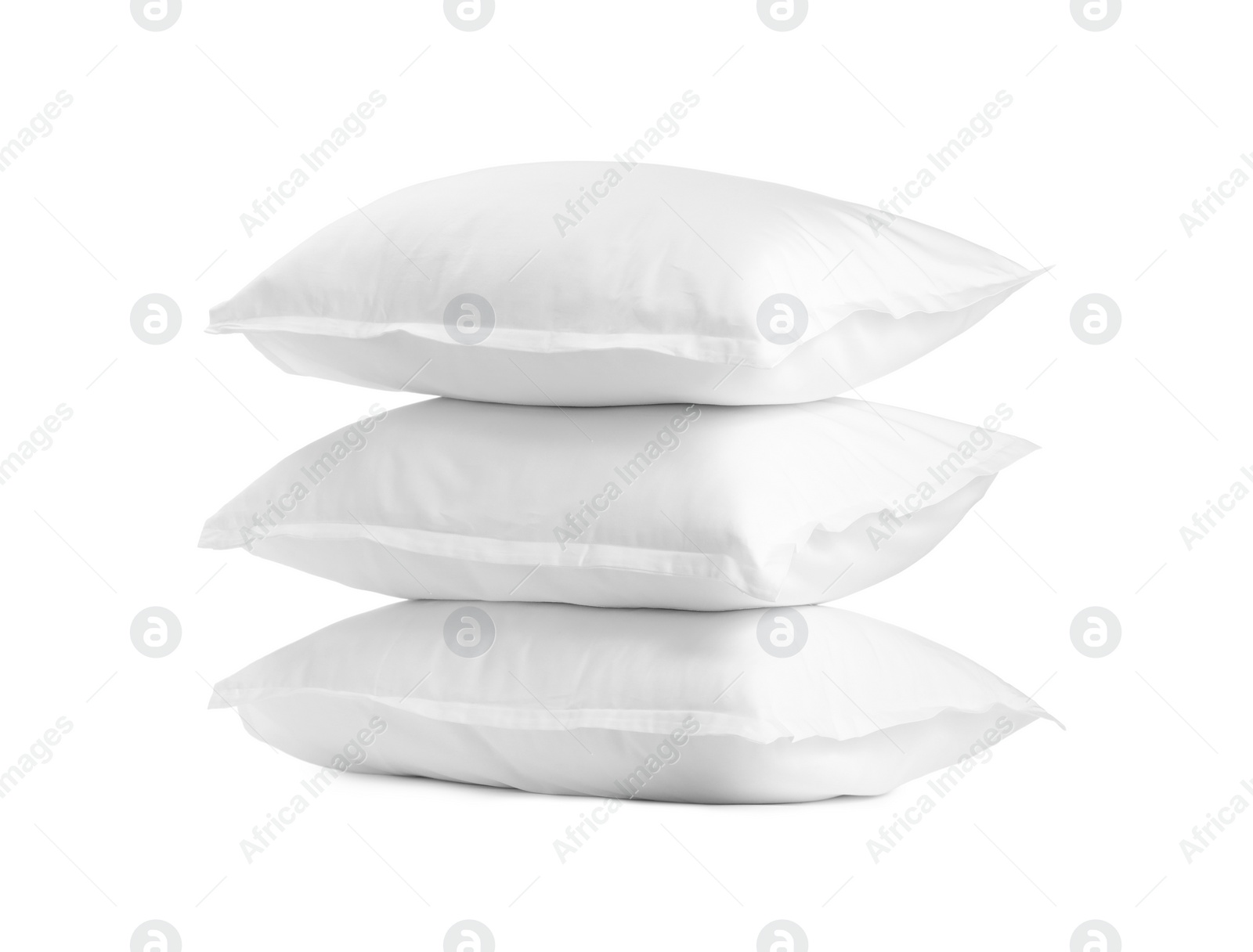 Photo of Stack of soft pillows isolated on white