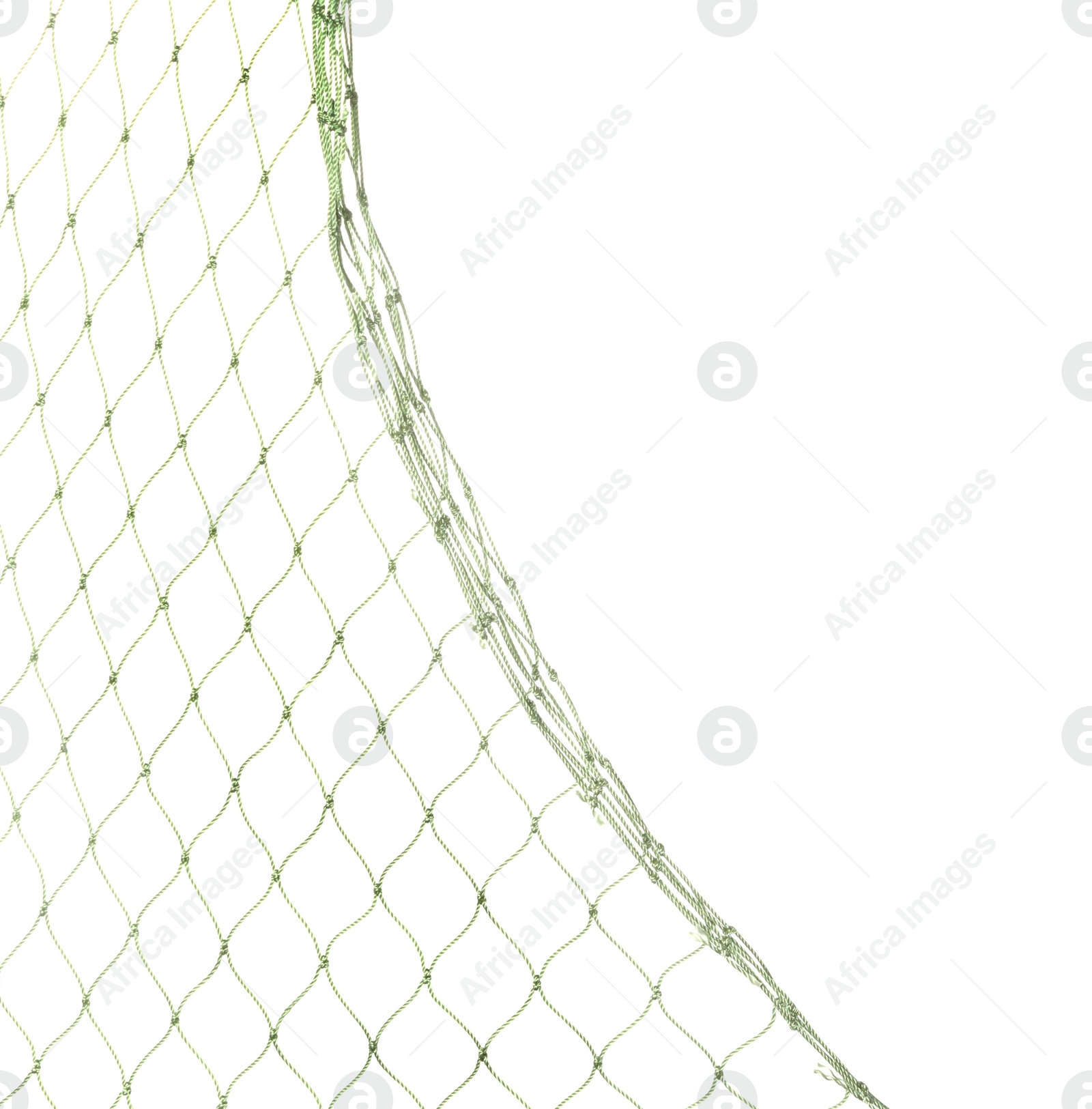 Photo of Fishing net on white background, closeup view