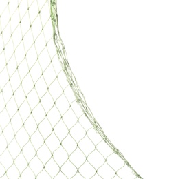 Photo of Fishing net on white background, closeup view