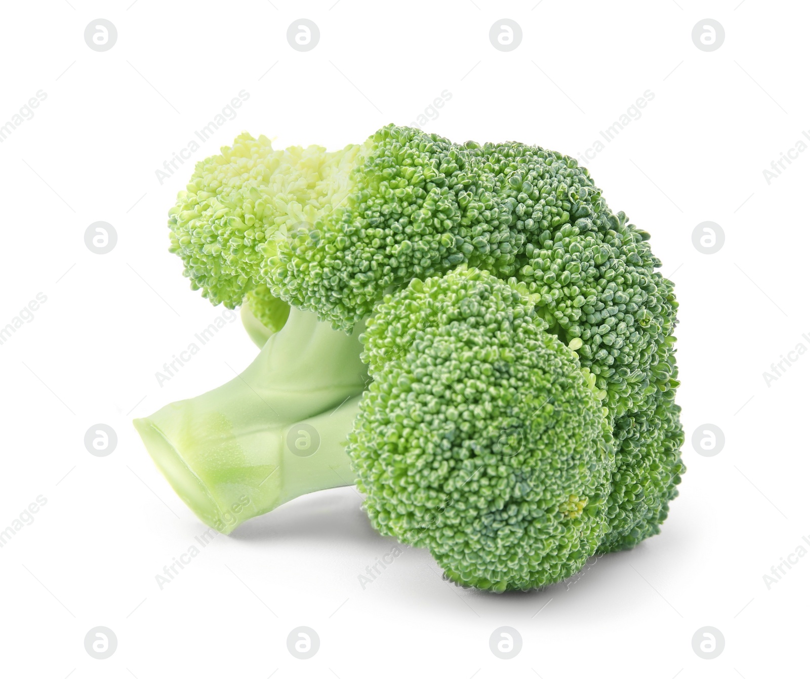 Photo of Fresh raw green broccoli isolated on white