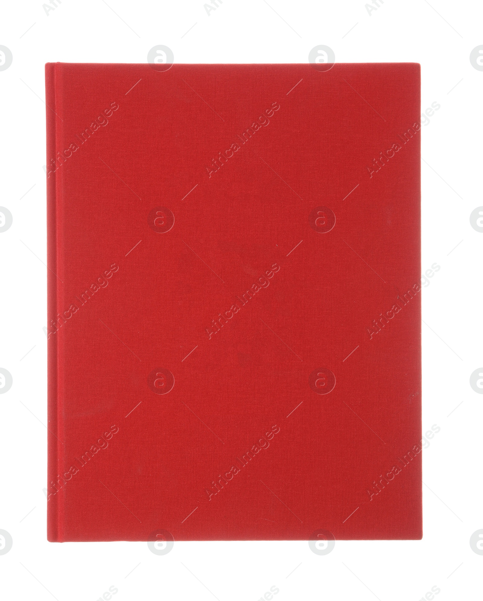 Photo of Book with red cover on white background